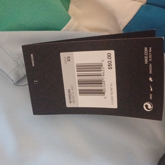 Bundle Two Golf/Fitness tops. Blue/green w/cream accents and light blue. - Picture 6 of 7